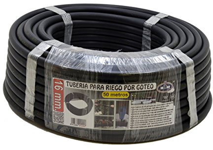 M&M's S & M 010057 – Polyéthylène (PE) Tuyau pour arrosage en Goutte à Goutte, 16 mm x 50 m, Couleur Noir