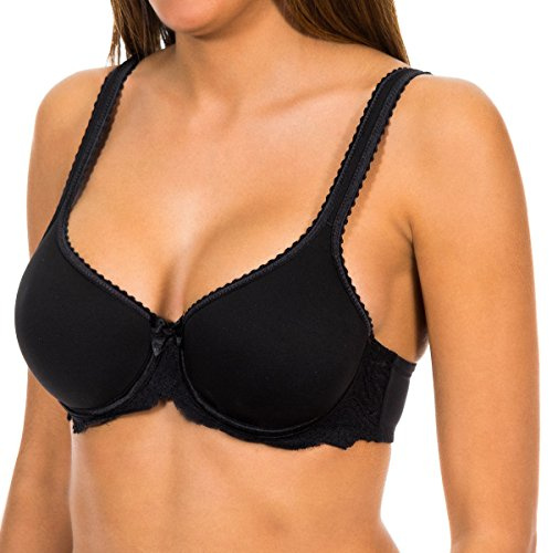 Playtex Soutien-Gorge Spacer Avec Armatures Flower Elegance Maintien et Confort x1 Femme, Noir, 90C