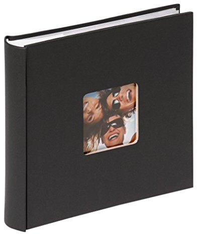 walther design Album Photo Noir 200 Photos 10 x 15 cm Carnet mémo avec découpe de Couverture, Fun ME-110-B