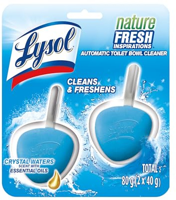 Lysol Automatic In-The-Bowl Toilet Cleaner, Cleans and Freshens Toilet Bowl, Ocean Fresh Scent, 2 Count (Pack of 1)