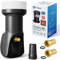 LNB FULL HD TV 3D + contatti placcati oro + protezione dagli agenti atmosferici (estraibile) in set HB digitale con spina placcata oro inclusa