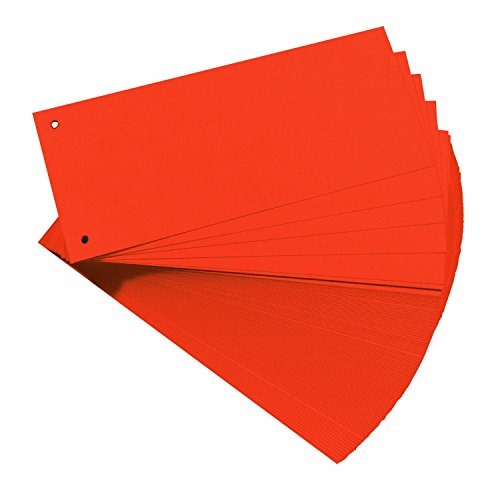 Brunnen 106604020 Trennstreifen (10,5 x 24 cm quer, aus Karton, gelocht, 100 Trennstreifen) rot