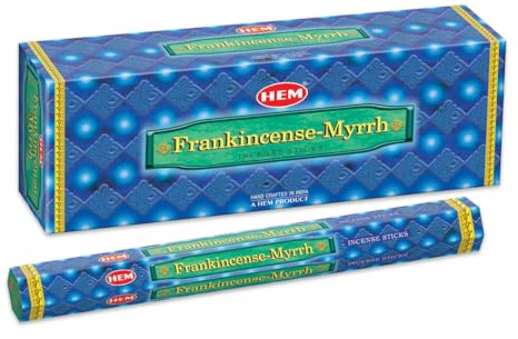 Hem Frankincense Myrrh Incense Sticks - 120 Count | Natural Air Purifying Aromatherapy | Calming and Cleansing Fragrance | Perfect for Meditation and Relaxation | Long-Lasting Burn.