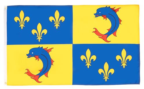 AZ FLAG - Drapeau Province du Dauphiné - 150x90 cm - Drapeau Dauphinois - France 100% Polyester Avec Oeillets Métalliques Intégrés - Pavillon 110 g