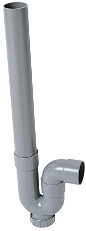 Wirquin 30724286 Siphon pour machine à laver simple entrée avec sortie horizontale, gris