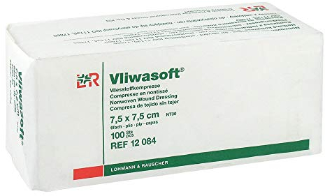 VLIWASOFT Vlieskompressen 7,5x7,5 cm unsteril 6l. 100 St