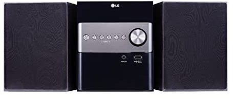LG CM1560 – Micro System, 10 W, Bluetooth 4.0, USB, CD and USB Playback, FM Radio, Music Chain, Party Chain, LED Panel, Custom Sound, Black