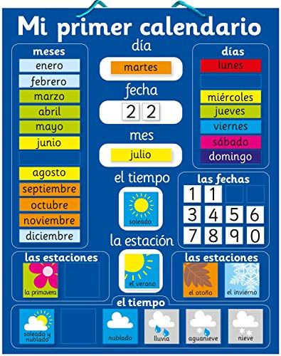 Mi Primer Calendario Magnético - placa rígida de 40 x 32 cm con gancho para colgar
