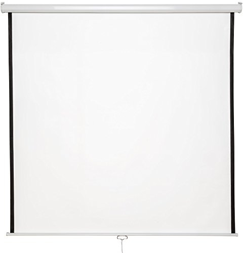 tectake® Heim Kino Zubehör Beamer Leinwand ausziehbar, HDTV & 3D tauglich, Leinwand Rollo, Deckenmontage und Wandmontage, Projektionsleinwand, Gain Faktor 1,0-203 x 203 cm