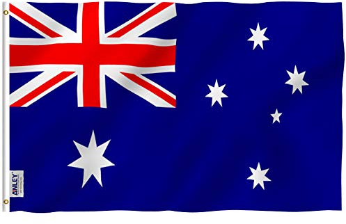 Anley Australia Flag 3x5 Foot - Vivid Color and UV Fade Resistant - Canvas Header and Double Stitched - Australian National Flags Polyester with Brass Grommets 3 X 5 Ft