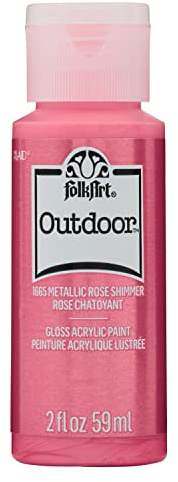 Folkart Acrylic Paint, Metallic Rose Shimmer, 2oz