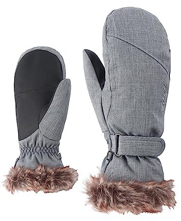 Ziener Damen KEM MITTEN lady glove Ski-handschuhe / Wintersport |warm, atmungsaktiv, grau (grey melange), 6