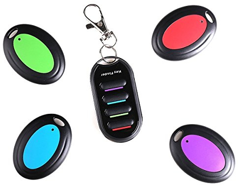 Apore Localisateur d'objets (clés, Portefeuilles...) Porte Clés Siffleur Key Finder Anti-Perte-1 emetteur + 4 récepteurs