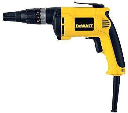 DEWALT Trockenbau-Schrauber (540 Watt, Innensechskant 1/4 Zoll Aufnahme, max. Schrauben-ø 4.8 mm, inkl. Tiefenanschlag, Bithalter und Gürtelclip) DW274