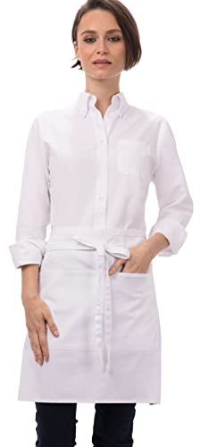 Chef Works Unisex Half Bistro Server Apron, White, One Size