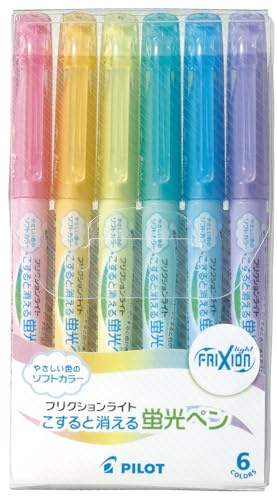 Pilot Frixion Light Soft Color Erasable Highlighter Pen, 6 Color Set (SFL-60SL-6CS)