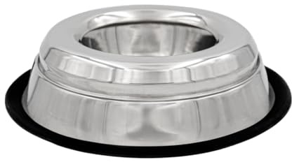 Indipets Stainless Steel Spill Proof Splash Free Dog Bowl - 16oz - Removable Cover and Easy Pick Up Grip Handle