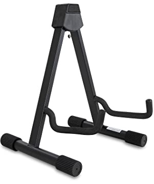 GEWA Soporte para Guitarra A-Style - para guitarra acústica - plegable - ancho ajustable - almohadillas de goma - 43 cm de altura - negro - GS-40AB