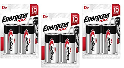 ENERGIZER Lot de 3 Blisters de 2 Piles Max LR20 D