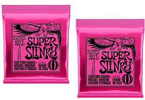 Ernie Ball Super Slinky Electric Guitar Strings, Nickel Wound, Lot/2, P02223^2