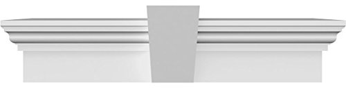 Ekena Millwork 8 H x 10 D x 84 W Rough Sawn Faux Wood Fireplace Mantel Kit w/ Breckinridge Corbels, Natural Pine