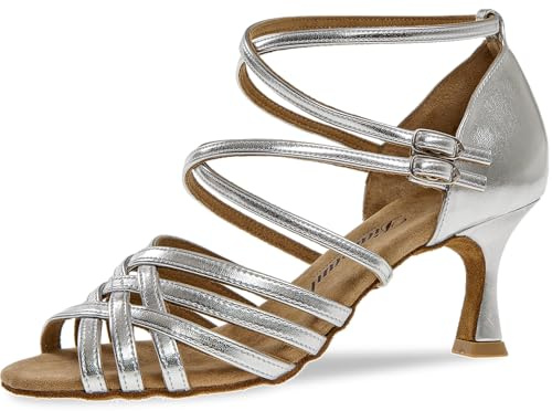 Diamant Donne Scarpe da Ballo 108-087-013 - Argento - 6,5 cm Flare - Misura: UK 5,5