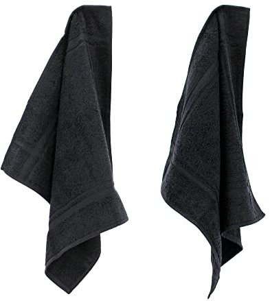 Lote de 2 paños de cocina 50 x 50 cm, esponja pura, color negro