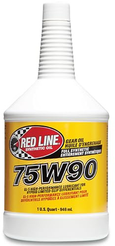 Red Line 57904 75W90 GL-5 Synthetic Gear Oil for Hypoid Limited Slip Differentials - 1 Quart