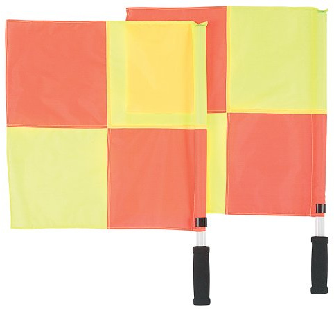 Markwort Linesman Checkered Flags-1 Pair, Neon Yellow/Orange