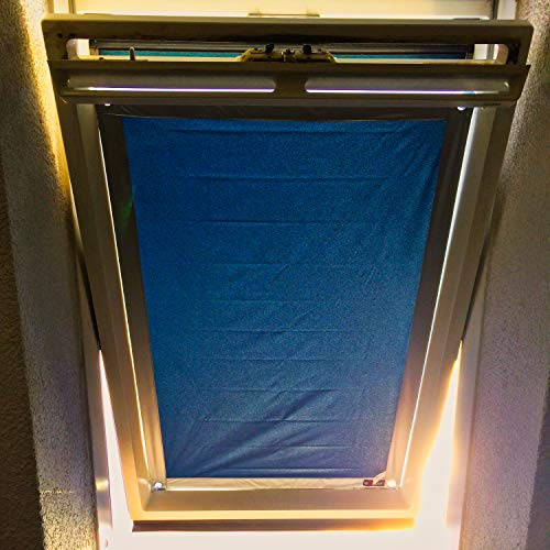 eXsun Sonnenschutz für Velux P10 = 76 x 135 cm - Dachfenster Rollo Hitzeschutz Verdunkelungsrollo Sonnenrollo Verdunkelung - ohne Bohren - kein Nageln - kein Schrauben