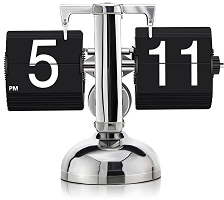 KABB DZ-3 Modern Digital Mechanical Retro Flip Dоwn Clock wіth Internal Gear Operated (Black)