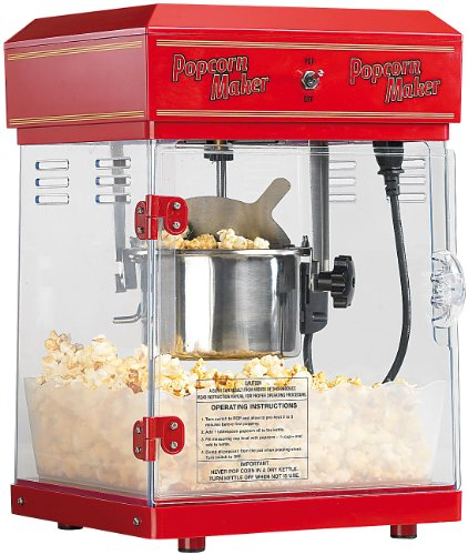 Rosenstein & Söhne Popkornmaschine: Profi-Retro-Popcorn-Maschine Cine mit Edelstahl-Topf im 50er-Stil (Popcornmaschinen, Popcornmaschine Profi, Zuckerwatte)