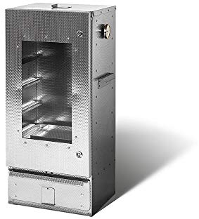 SMOKI - Horno para Ahumar Carne de Leña, de Acero Inoxidable V2A, 85 x 39 x 33 cm, con Tornos