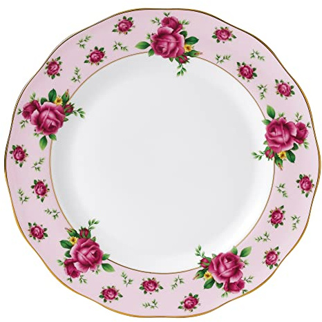 Royal Albert New Country Roses Essteller, Vintage-Stil, Weiß/Rosa