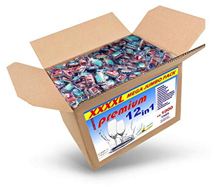 20 kg (ca.1000 Stück) Spülmaschinentabs 12 in 1 in normaler Folie, BRUCHWARE, Qualitätsware für jede Spülmaschine geeignet, Geschirrspültabs, Spültabs