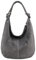 OBC Made in Italy Damen XXL Ledertasche Wildleder Shopper Schultertasche Umhängetasche Beuteltasche Hobo Bag (Grau)