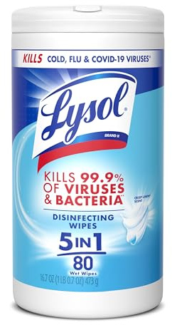 Lysol Tough Cleaning Power Disinfecting Wipes, Crisp Linen Scent, 80 Count by Lysol