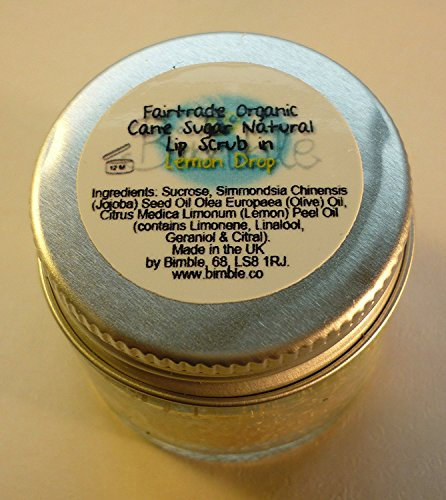Bimble Organic Raw Cane Sugar Natural Lip Scrub 25g - Lemon Drop Flavour