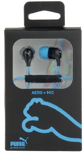 Puma Aero headset i örat och mikrofon blå