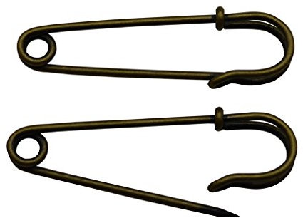 Amanaote Bronze Safety Pins 63mm X 20 mm Size Jewelry for Kilts Blankets Skirts Crafts Pack of 15