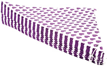 Schleuderhannes Spitztüten 100 Stück in Weiß mit lila Herzen | Für 250gr.Süßigkeiten | für Popcorn und gebrannte Mandeln |Candybar | Hochzeit | Kindergeburtstag | Bonbontüten | Mandeltüten