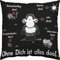 Sheepworld Kissen Ohne Dich ist alles doof | Zierkissen, Baumwolle, 40 cm x 40 cm, schwarz | Kissen mit Spruch, Geschenk Liebe, Valentinstag | 40158