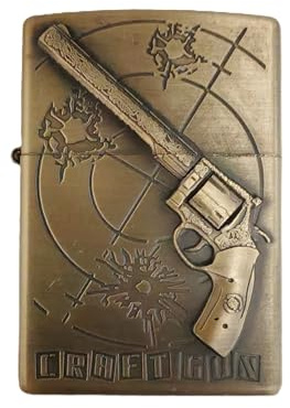 Accendino a benzina antivento KANTAI pistola western su bersaglio