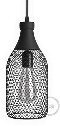 creative cables Abat-Jour Cage Bouteille Jéroboam en métal - Noir