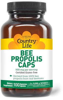 Country Life - Pure Bee Propolis Caps, 500 mg - 100 Vegetarian Capsules