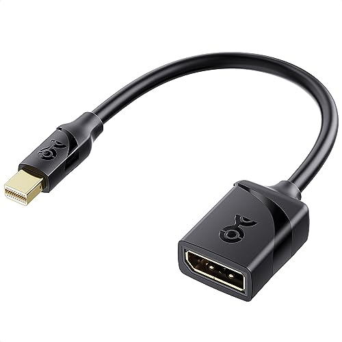 Cable Matters 8K Mini DisplayPort auf DisplayPort Adapter (Mini DP zu DP, Mini DisplayPort zu DisplayPort Adapter) in Schwarz - Thunderbolt und Thunderbolt 2 Port kompatibel