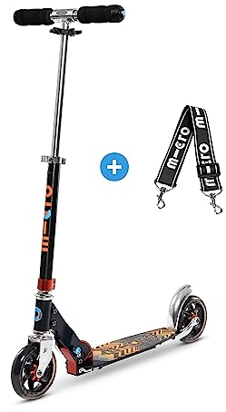 Micro | Speed+ | Trottinette Adulte | Trottinette Citadine | Pliable & Légère | Planche Extra Large | 12+ Ans | Noir/Orange