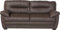 Mivano 3er-Sofa Royale / Zeitlose, bequeme Ledercouch mit hoher Rückenlehne / 190 x 86 x 90 / Lederimitat, Braun