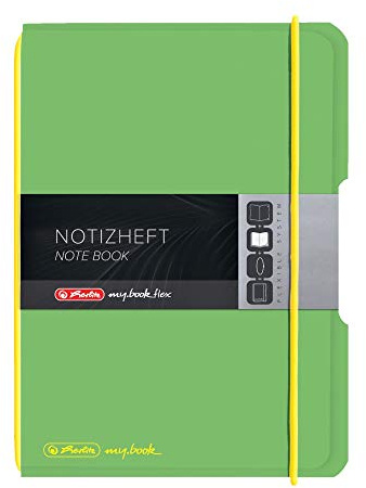 Herlitz 11361581 Notizheft My Book flex A6, 40 Blatt kariert, hellgrün