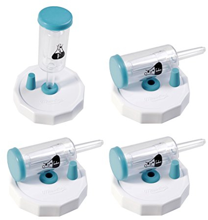 Fermentology Sauer System Fermentations-Luftschleusen - Deckel, Dichtungsringe, Dichtungen, Verschlüsse - für Wide Mouth Mason Jars - 4er Pack